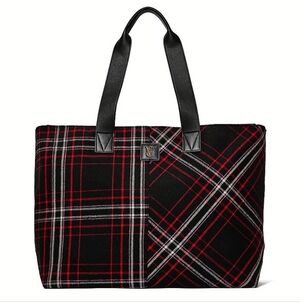 Victoria's Secret Plaid Tote Bag NWT